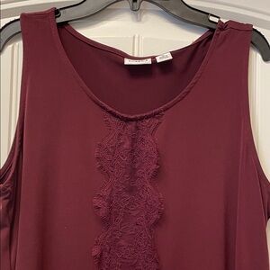 Cato Burgundy Sleeveless Tank Top